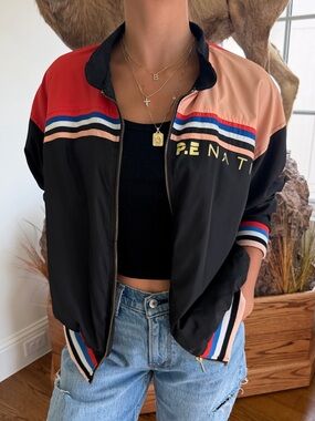 P.E Nation Retro Colorblock Bomber Jacket, M